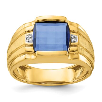 14k IBGoodman Men's Gemstone and Diamond Ring Mounting