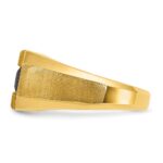 14k IBGoodman Men's Gemstone and Diamond Satin Ring Mounting - Image 5