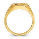 14k IBGoodman Men's Created Sapphire and Diamond Satin Complete Ring - Image 2