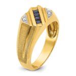 14k IBGoodman Men's Gemstone and Diamond Satin Ring Mounting - Image 8