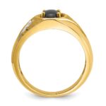 10k IBGoodman Men's Satin Black Star Sapphire and Diamond Complete Ring - Image 2