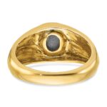 14k IBGoodman Men's Satin Black Star Sapphire and 1/20 carat Diamond Complete Ring - Image 7