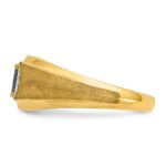 14k IBGoodman Men's Gemstone and Diamond Satin Ring Mounting - Image 5