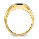 10k Two-tone IBGoodman Men's Satin Onyx and Diamond Complete Ring - Image 2
