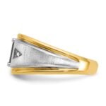 14k Two-tone IBGoodman Men's Satin Onyx and Diamond Complete Ring - Image 5