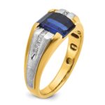 14k Two-tone IBGoodman Men's Gemstone and Diamond Ring Mounting - Image 8