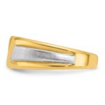 IBGoodman 10k Two-tone Men's Polished and Satin 3-Stone 1/4 Carat A Quality Diamond Ring - Image 5