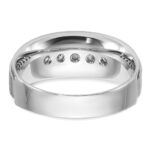 IBGoodman 14k White Gold 1/2 carat Lab Grown Diamond VS/SI+ G+ Complete Polished and Brushed Five Stone Men's Ring - Image 5