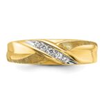 IBGoodman 14k 1/10 carat Lab Grown Diamond VS/SI+ G+ Complete Polished and Satin Men's Ring - Image 4