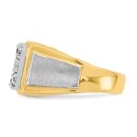 IBGoodman 14k Two-tone Men's Polished and Satin 1 Carat AA Quality Diamond Cluster Ring - Image 5