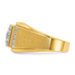 IBGoodman 14k Two Tone 1/2 carat Lab Grown Diamond VS/SI+ G+ Complete Men's Polished and Satin Cluster Ring - Image 3
