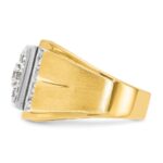 IBGoodman 14k Two Tone 1 1/2 carat Lab Grown Diamond VS/SI+ G+ Complete Men's Polished and Satin Cluster Ring - Image 3