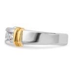 IBGoodman 14k Two-tone 1/2 carat Lab Grown Diamond VS/SI+ G+ Five Stone Complete Polished Men's Ring - Image 3