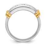 IBGoodman 14k Two-tone Men's Polished and Grooved 5-Stone 1 Carat AA Quality Diamond Ring - Image 2
