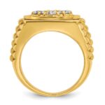 IBGoodman 14k Men's Polished Satin and Diamond-cut Round Cluster Ring Mounting - Image 2