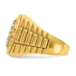 IBGoodman 14k Men's Polished Satin and Diamond-cut Round Cluster Ring Mounting - Image 3