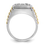 IBGoodman 10k Two-tone Men's Polished and Textured 1 Carat A Quality Diamond Cluster Ring - Image 2