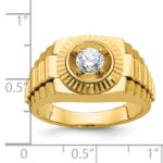 IBGoodman 10k Men's Polished Satin and Textured 1/2 Carat A Quality Diamond Ring - Image 3