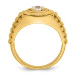 14k IBGoodman Men's Polished Satin and Textured Ring Mounting - Image 2