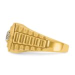 IBGoodman 14k Men's Polished Satin and Textured 1/2 Carat AA Quality Diamond Ring - Image 5