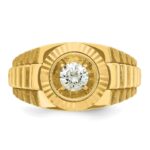 IBGoodman 14k Men's Polished Satin and Textured 1/2 Carat AA Quality Diamond Ring - Image 6