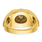 IBGoodman 14k Men's Polished Satin and Textured 1/2 Carat AA Quality Diamond Ring - Image 7