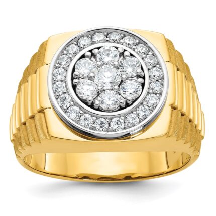 IBGoodman 10k Two-tone Men's Polished Satin and Textured Ring Mounting