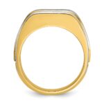 14k Two-tone IBGoodman Men's Polished and Satin 1ct carat Diamond Complete Ring - Image 2