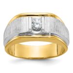 14k Two-tone IBGoodman Men's Polished and Satin Diamond Ring Mounting