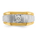 14k Two-tone IBGoodman Men's Polished and Satin Diamond Ring Mounting - Image 6