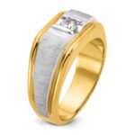 IBGoodman 14k Two-tone 1/4 carat Lab Grown Diamond VS/SI+ G+ Complete Polished and Satin Men's Ring - Image 6