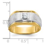 14k Two-tone IBGoodman Men's Polished and Satin Diamond Ring Mounting - Image 3