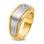 14k Two-tone IBGoodman Men's Polished and Satin 1/4 carat Diamond Complete Ring - Image 8