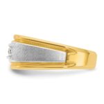 IBGoodman 10k Two-tone Men's Polished Satin and Grooved 5-Stone 1/2 Carat A Quality Diamond Ring - Image 5