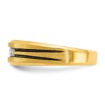 IBGoodman 10k with Black Rhodium Men's Polished Satin and Grooved 1/4 Carat A Quality Diamond 5-Stone Ring - Image 5