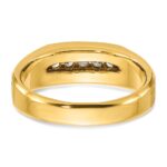 IBGoodman 14k with Black Rhodium Men's Polished Satin and Grooved 1/4 Carat AA Quality Diamond 5-Stone Ring - Image 7