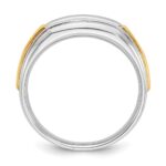 IBGoodman 14k Two-tone Men's Polished and Grooved 5-Stone 1/4 Carat AA Quality Diamond Ring - Image 2
