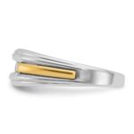 IBGoodman 14k Two-tone Men's Polished and Grooved 5-Stone 1/4 Carat AA Quality Diamond Ring - Image 5