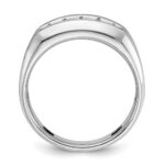 IBGoodman 14k White Gold 1/2 carat Lab Grown Diamond VS/SI+ G+ Complete Satin and Grooved Five Stone Men's Ring - Image 2