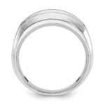 IBGoodman 10k White Gold Men's Polished Satin and Grooved 5-Stone 1 Carat A Quality Diamond Ring - Image 2