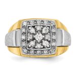 IBGoodman 14k Two Tone 1/2 carat Lab Grown Diamond VS/SI+ G+ Complete Polished and Satin Cluster Ring - Image 4