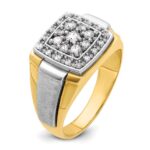 IBGoodman 14k Two Tone 1/2 carat Lab Grown Diamond VS/SI+ G+ Complete Polished and Satin Cluster Ring - Image 6