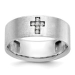 14k White Gold IBGoodman Men's Satin Cross Ring Mounting