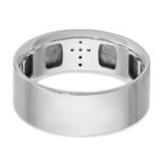 IBGoodman 14k White Gold Men's Satin 1/20 Carat AA Quality Diamond Cross Ring - Image 7