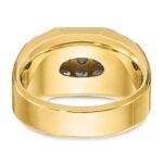 IBGoodman 14k with White Rhodium Men's Polished and Satin 1 Carat AA Quality Diamond Cluster Ring - Image 7