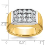 14k IBGoodman Men's Polished and Satin Cluster Ring Mounting - Image 3