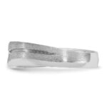 14k White Gold IBGoodman Men's Polished and Satin 1/10 carat Diamond Complete Ring - Image 5