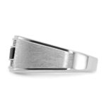 IBGoodman 14k White Gold Men's Polished and Satin Gemstone Ring Mounting - Image 5