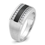 IBGoodman 14k White Gold Men's Polished and Satin Gemstone Ring Mounting - Image 8