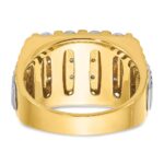 IBGoodman 14k Two Tone 2 carat Lab Grown Diamond VS/SI+ G+ Complete Grooved Four Row Men's Ring - Image 5